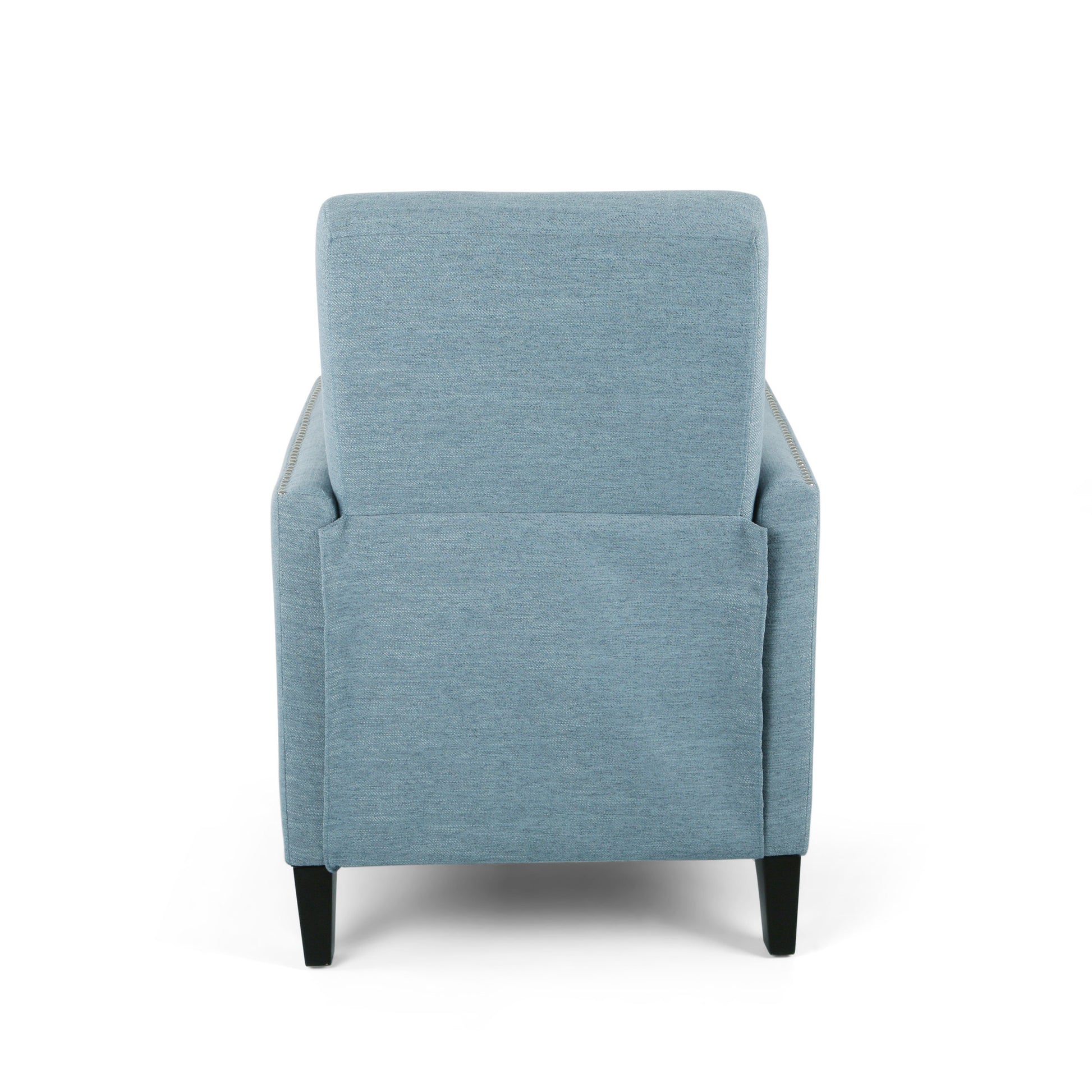 Push Back Recliner Light Blue Fabric