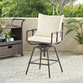 Outdoor Patio Swivel Bar Stool Height Adjustable Barstool With Cushions Yes Copper Water Resistant Cushion Iron