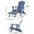 Malibu Reclining Adirondack Chair Blue Acacia Wood