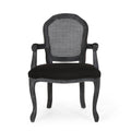 Dining Chair Black Wood Fabric