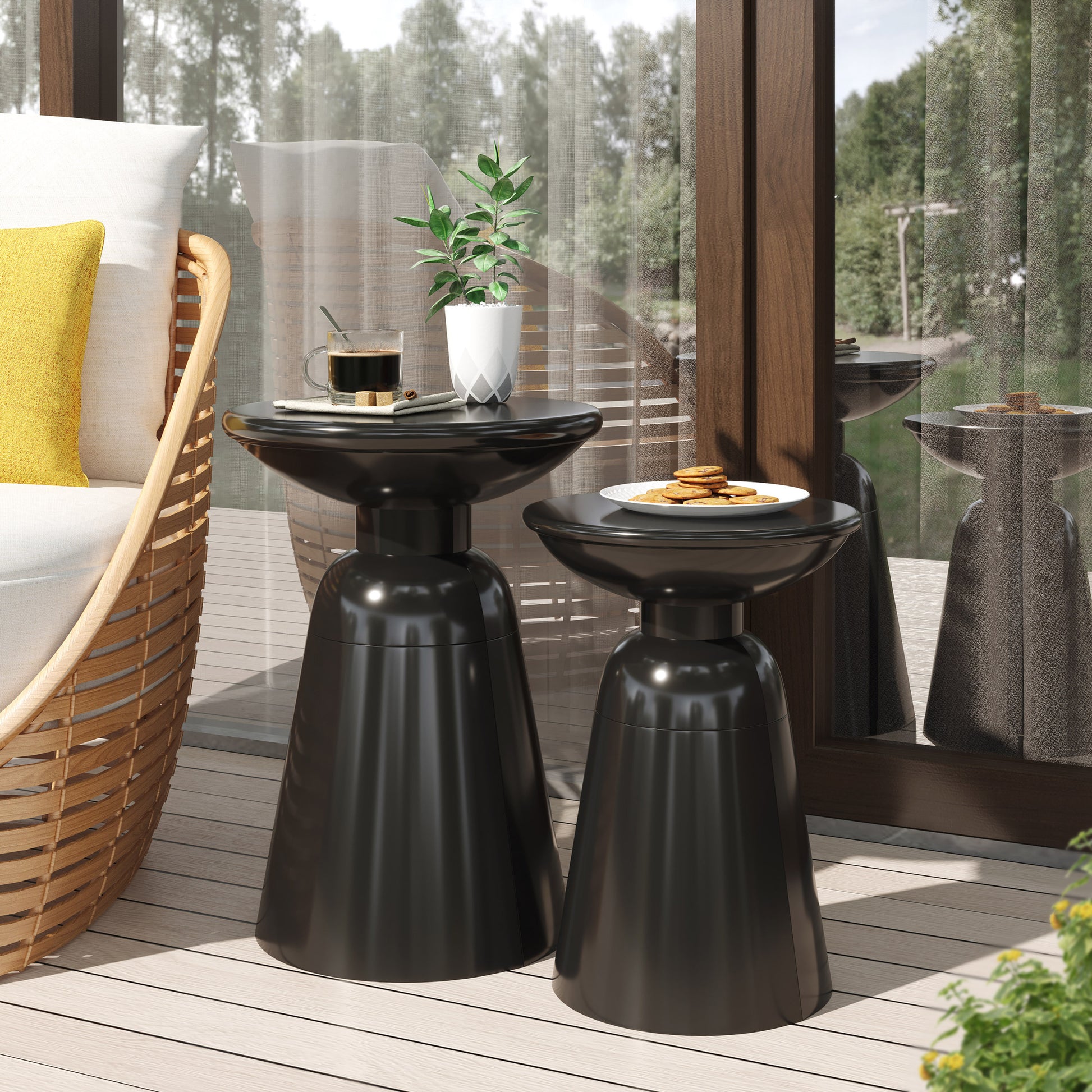 Metal S 2 End Table Black Iron