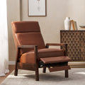 Faux Leather Upholstered Pushback Recliner Light Brown Light Brown Pu