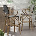 Barstool Black Wicker