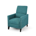 Push Back Recliner Teal Fabric