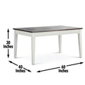 Caylie 5 Piece Dining Set White White Wood