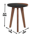 Caspian Round Accent End Table Brown Brown Wood
