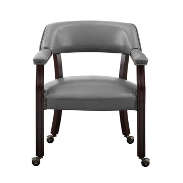 Tournament Arm Chair With Casters Dark Gray Dark Gray Wood