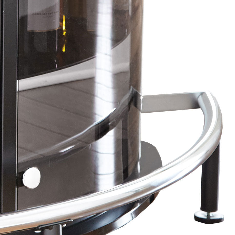 Ariana Bar Table Or Server Black Black Tempered Glass