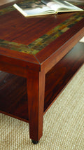 Classic Coffee Table With Bottom Shelf Antique Focal Point Wooden Construction, Brown Finish, Mobility Brown Solid Wood Mdf
