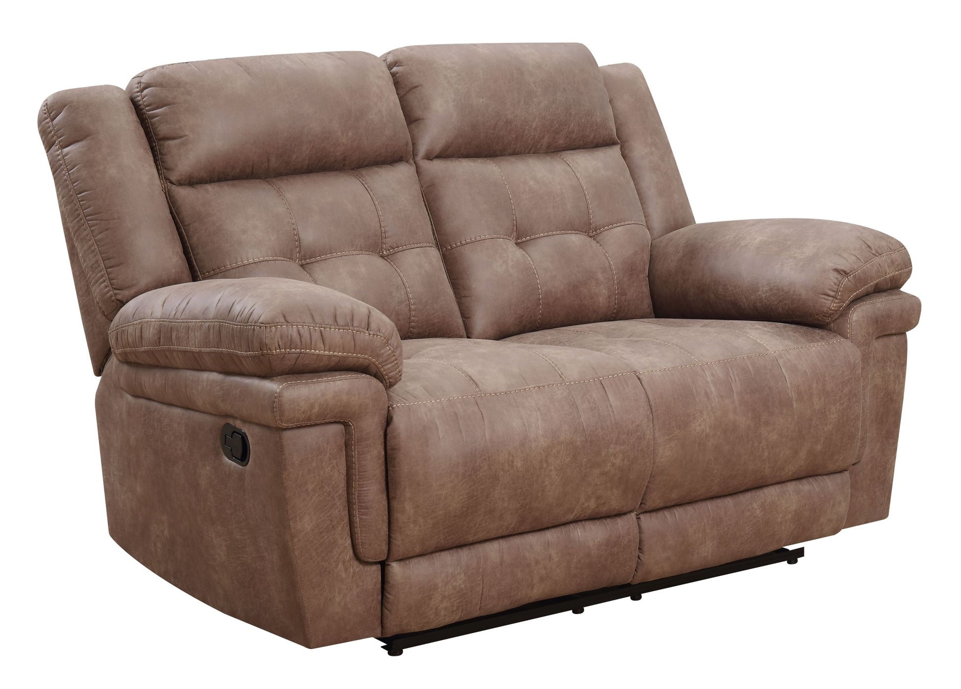 Anastasia Power Recliner Loveseat Brown Brown Fabric 2 Seat