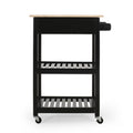 Kitchen Cart Black Wood