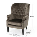 Club Chair Grey Velvet