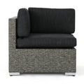 Puerta Corner Sofa & Coffee Table Black Gray Fabric