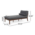 Chaise Lounge Charcoal Fabric