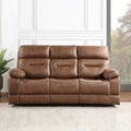 Rudger 3 Piece Upholstered Living Room Set Brown Dark Brown Wood