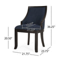 Dinning Chair Mp2 Set Of 2 Navy Blue Wood Fabric