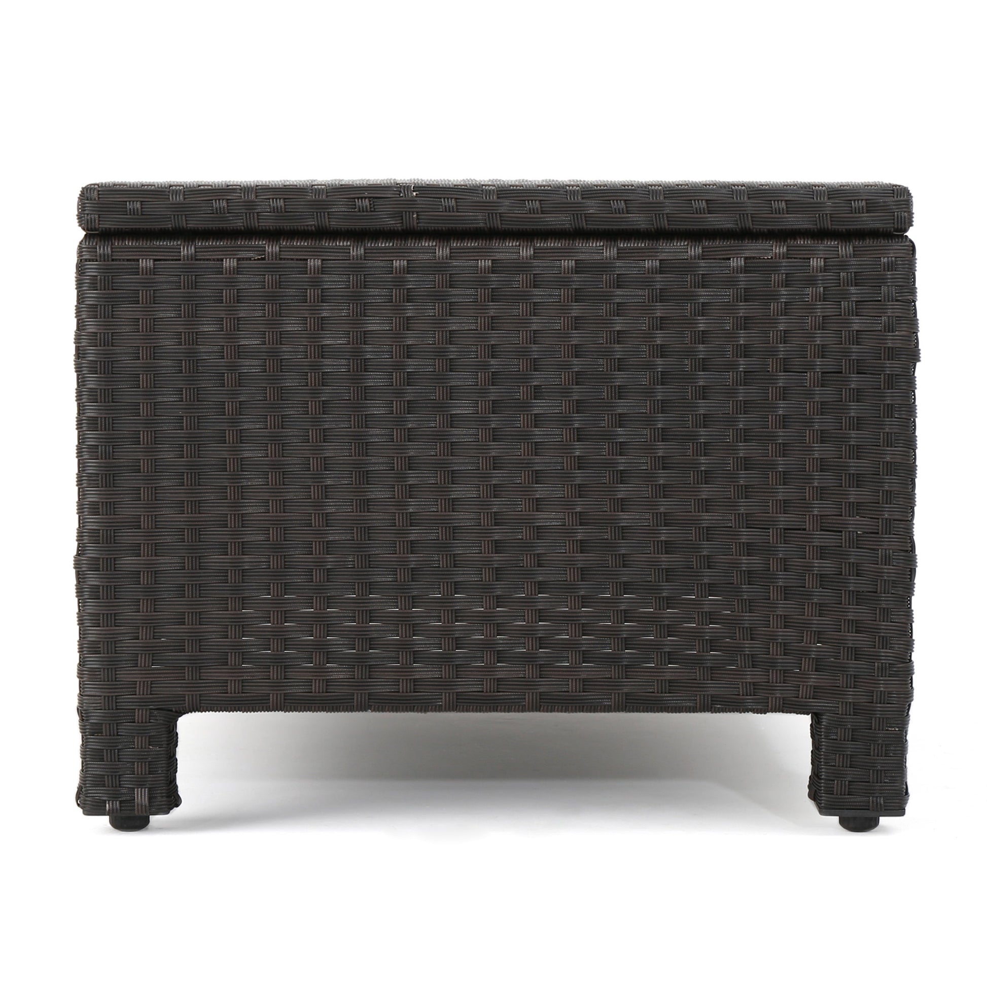 Puerta 4Pc Set Dark Brown Rattan Fabric