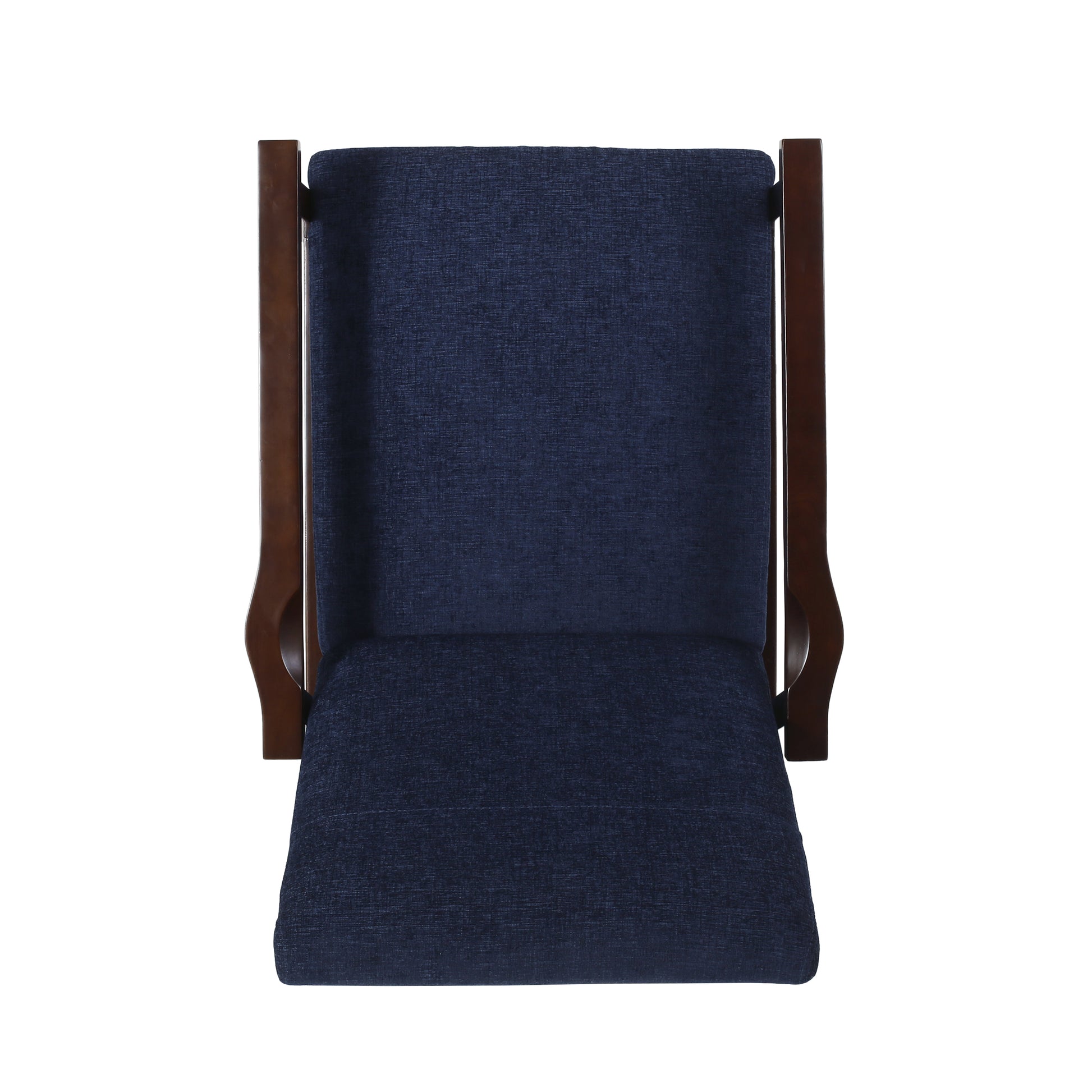 24.75'' Wide Wood Hand Manual Club Recliner Navy Blue Fabric