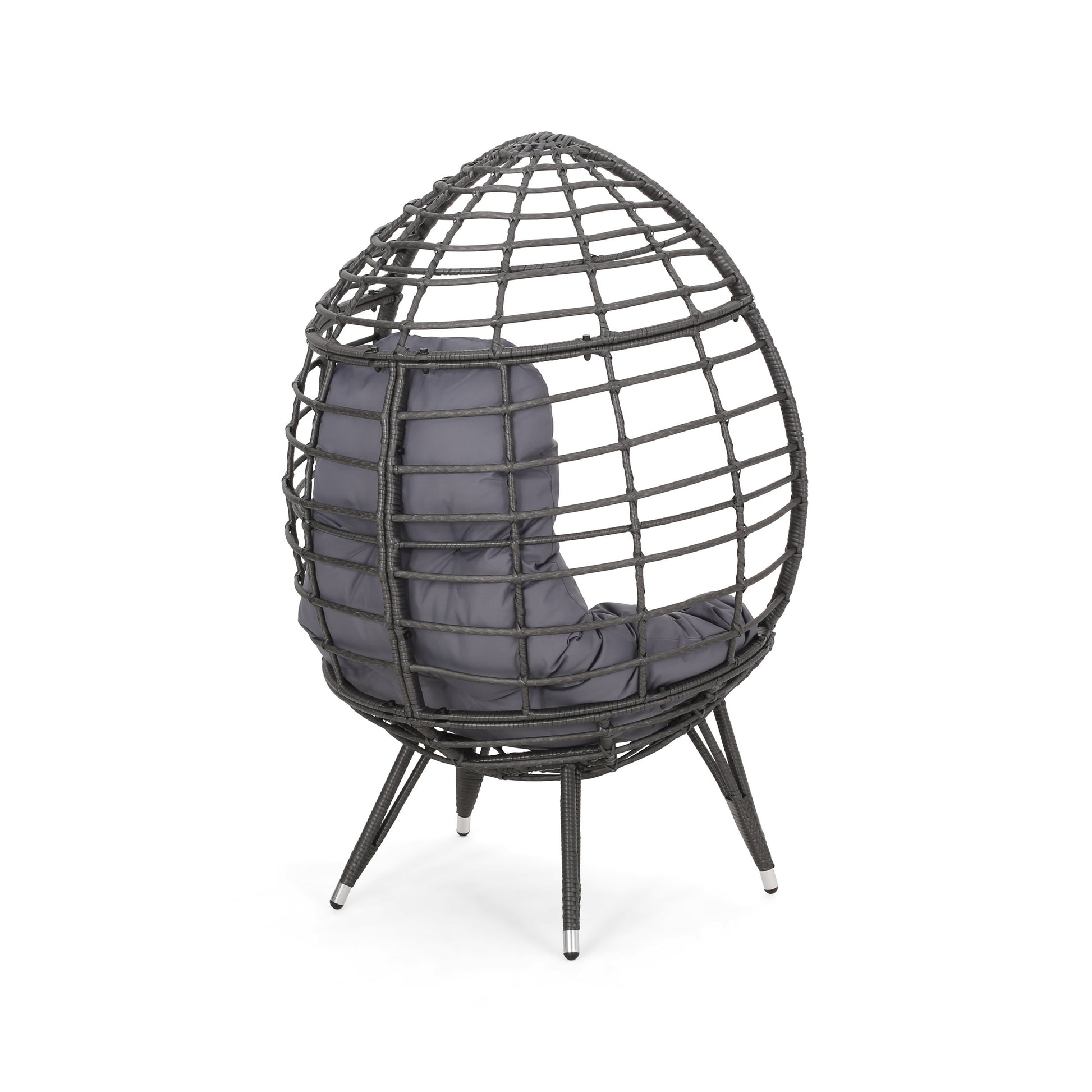 Santino Teardrop Chair Gray Pe Rattan Iron Waterproof Fabric