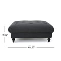 Madrid Kd Tufted Ottoman Dark Gray Fabric