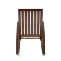 Acacia Wood Rocking Chair With Cushion Brown Acacia Wood