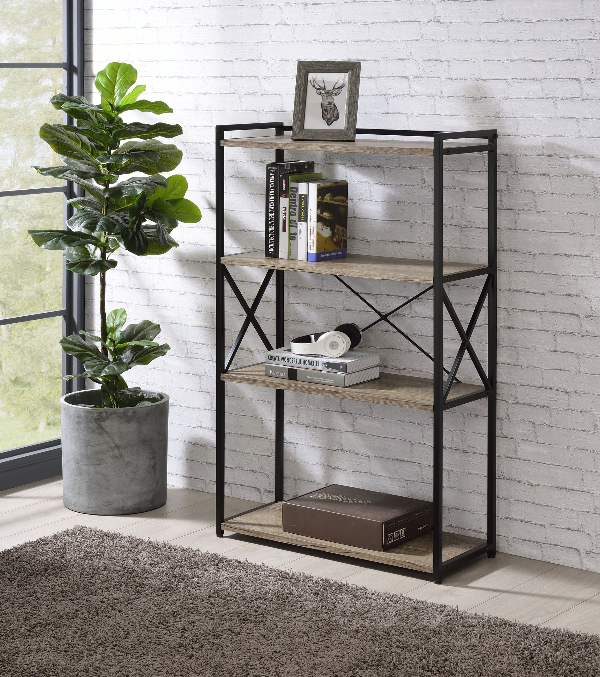 Corday Bookcase Light Brown Light Brown Wood