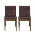 Dining Chair Dark Brown Rubber Wood