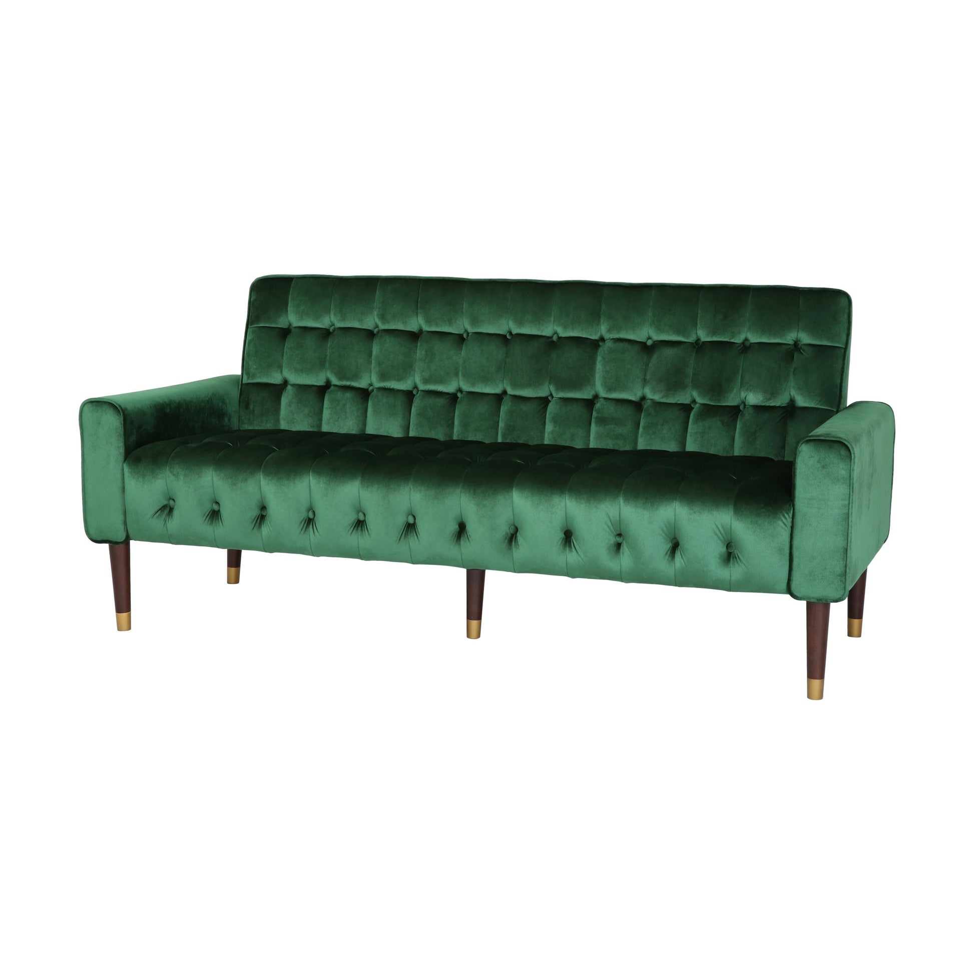 70 In. W Square Arms Velvet Straight Sofa,Living Room And Study Emerald Velvet 3 Seat