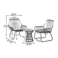 Idaho 3Pc Chat Set Gray Woven Rope