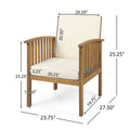 Casa Acacia Club Chair Brown Wood Waterproof Fabric