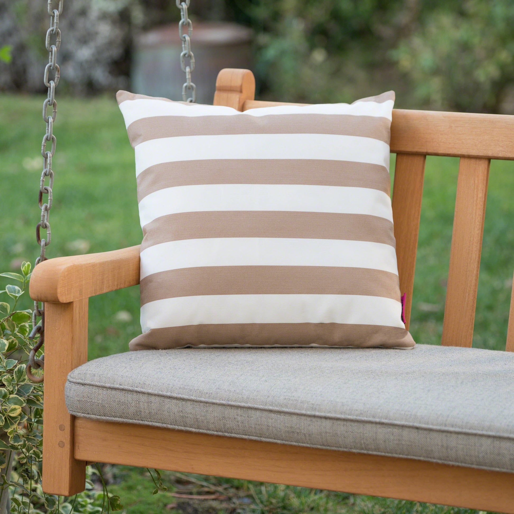 Coronado Stripe Square Pillow Set Of 2 Brown Fabric
