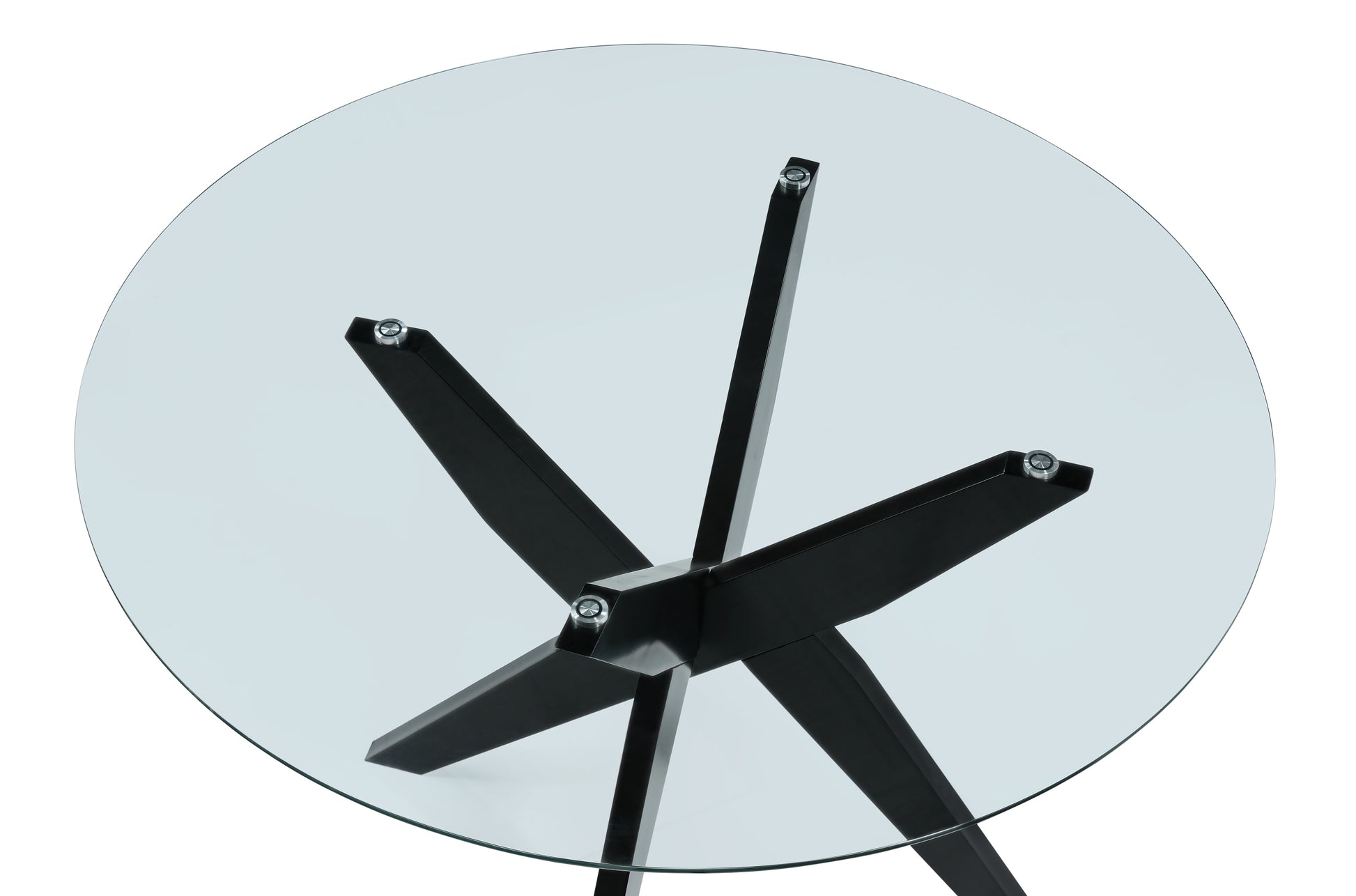 Amalie Round Dining Table Black Black Wood