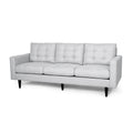 Jenny Contemporary Tufted Fabric 3 Seater Sofa Light Grey Fabric