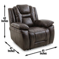 Oportuna Dual Power Recliner Coffee Dark Brown Dark Brown Wood