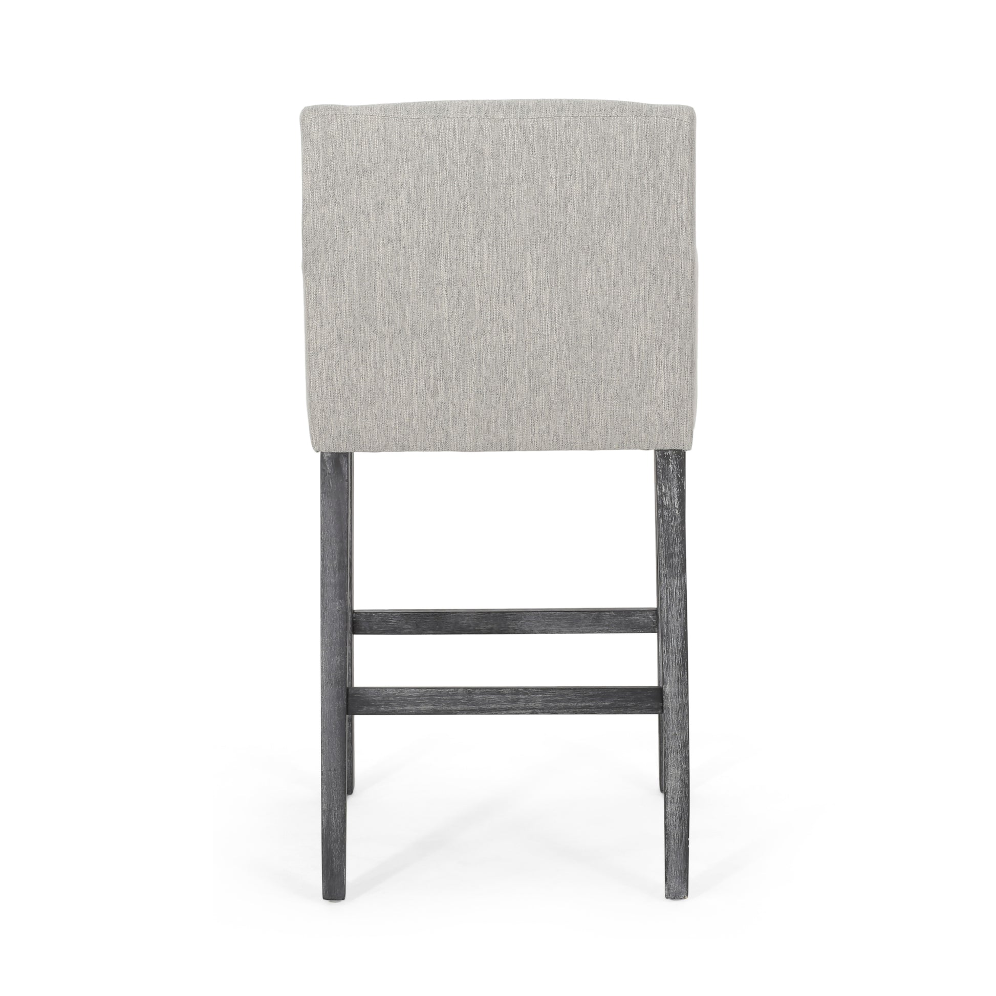 Set Of 2 Upholstered 30.5 Inch Counter Stools Light Gray Gray Light Grey Set Of 2 Fabric