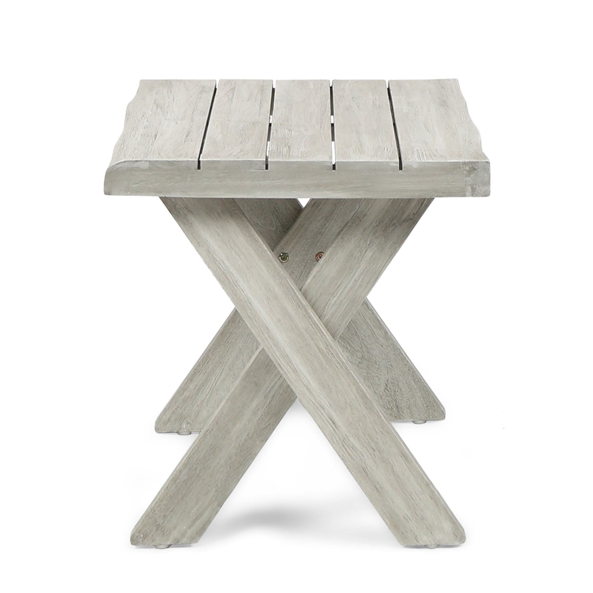 Side Table Light Grey Wood
