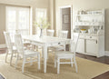 Cayla 7 Piece Dining Set White White Wood