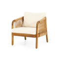 Evelyn Club Chair Brown Beige Acacia Wood