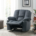 Luxurious Manual Recliner Chair In Silver With Skin Friendly Fabric And Dual Cup Holders Silver Fabric