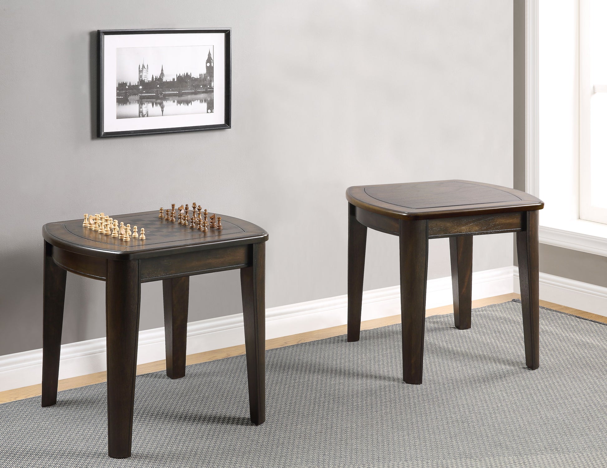 Diletta Game End Table Brown Brown Wood