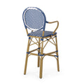 Barstool Navy Blue Wicker