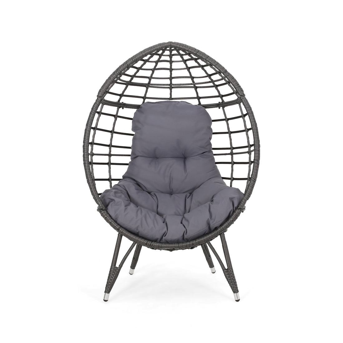 Santino Teardrop Chair Gray Pe Rattan Iron Waterproof Fabric