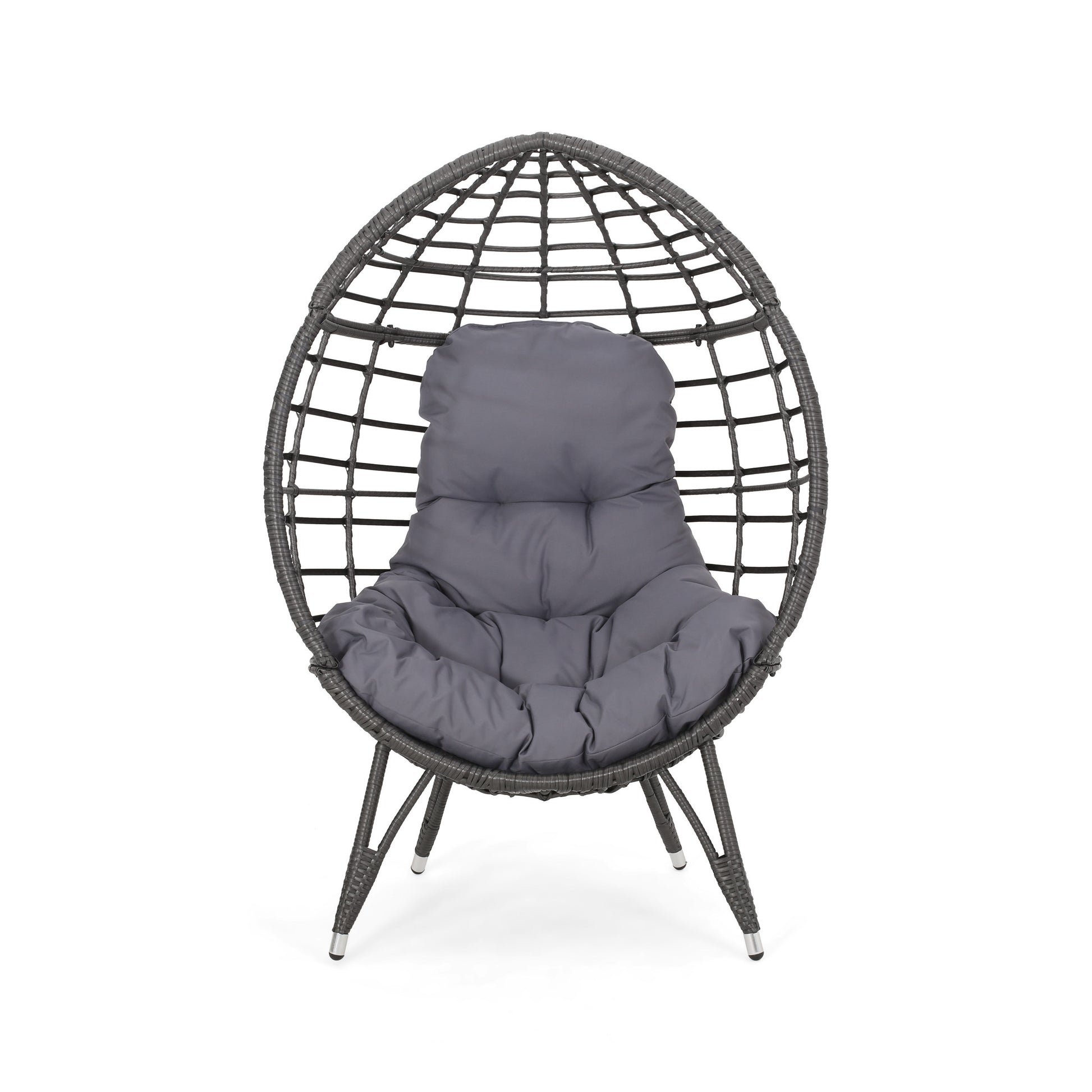 Santino Teardrop Chair Gray Pe Rattan Iron Waterproof Fabric