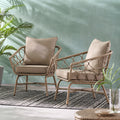 Bruce Club Chair Brown Pe Rattan Iron Waterproof Fabric