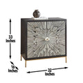 Amika 2 Door Sunburst Bone Cabinet Black Black Wood