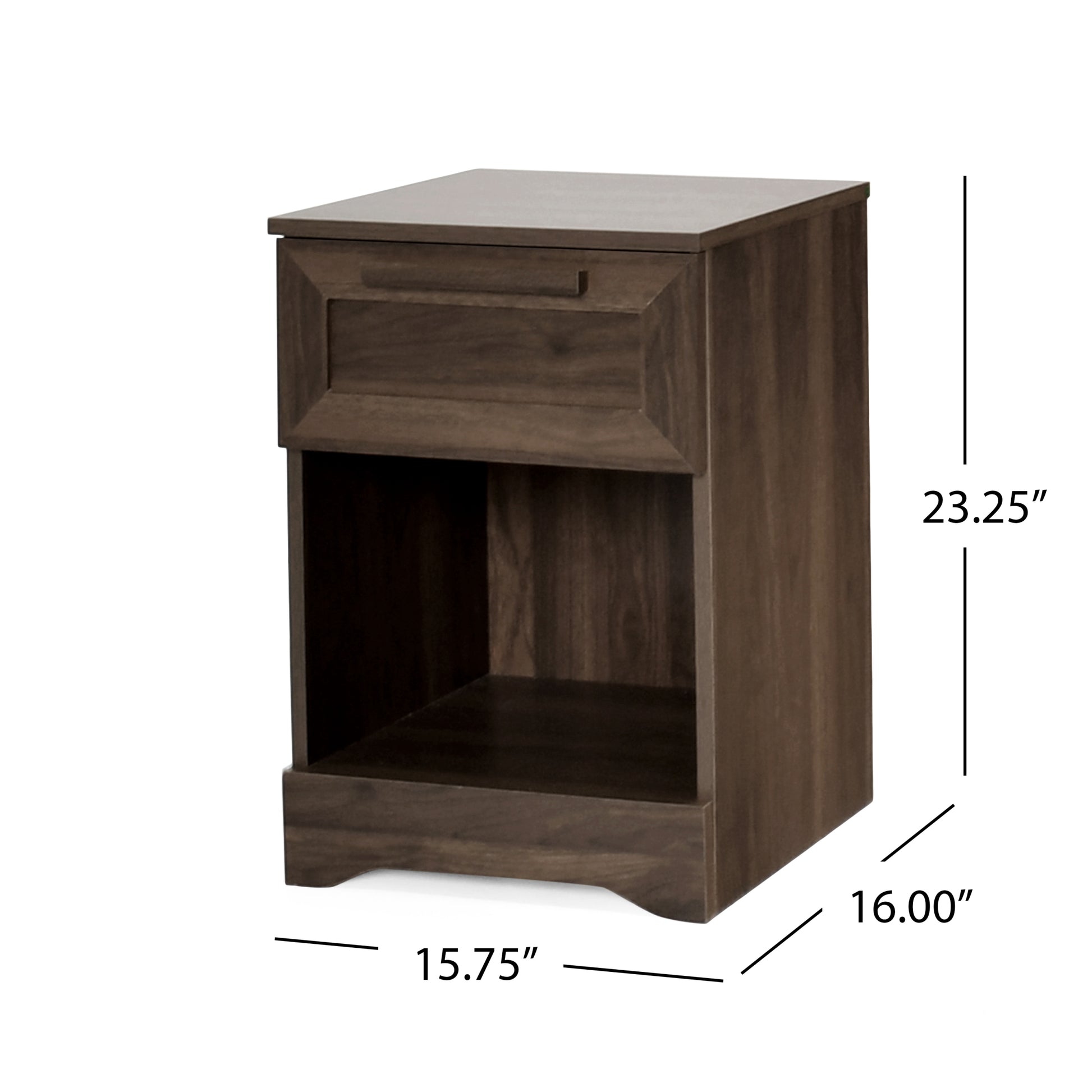 Delaney 1 Drawer Nightstand Walnut Mdf