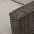 Puerta 4Pc Set Brown Rattan Waterproof Fabric