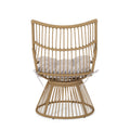 Elaine Chair & Side Table Light Brown Pe Rattan Iron Waterproof Fabric