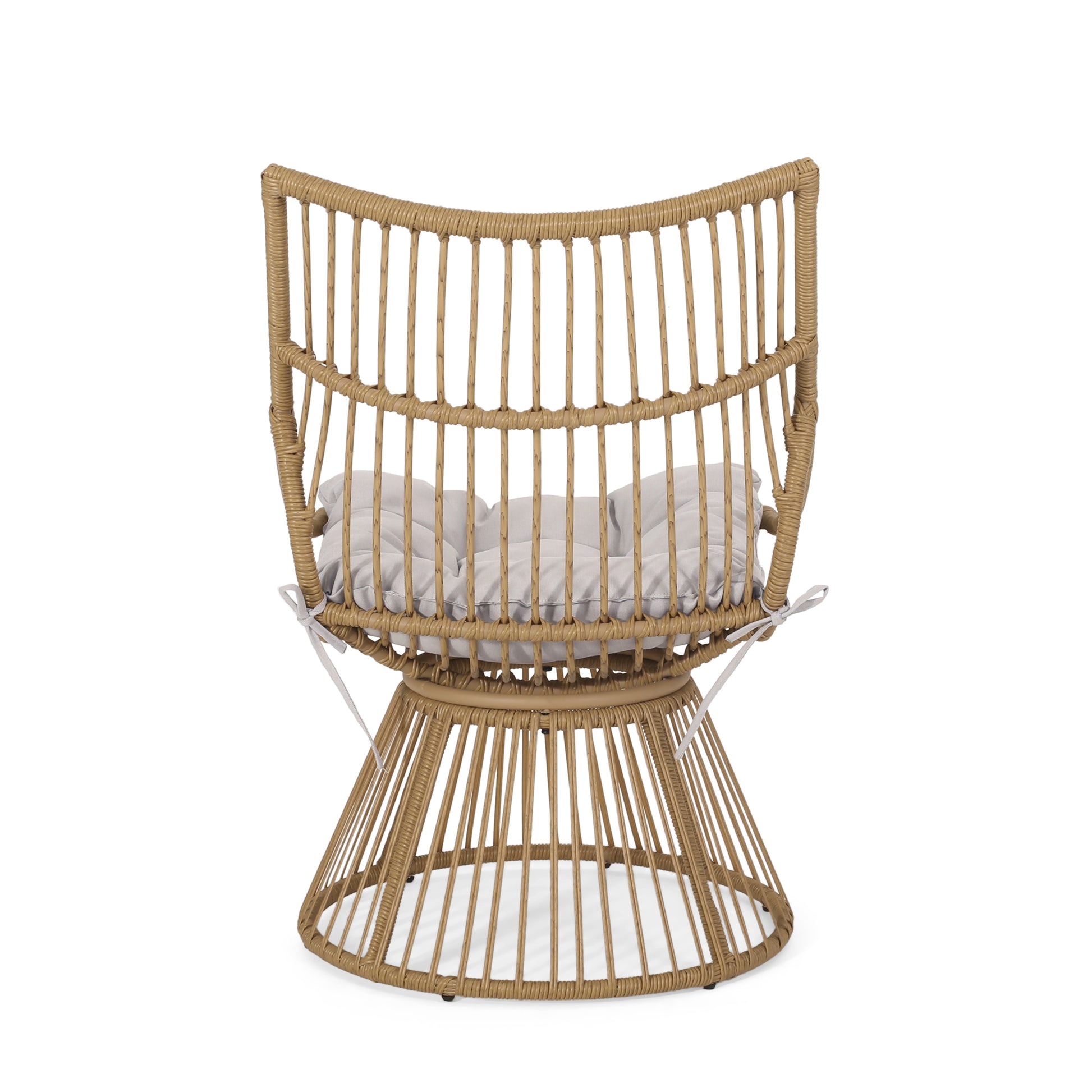 Elaine Chair & Side Table Light Brown Pe Rattan Iron Waterproof Fabric