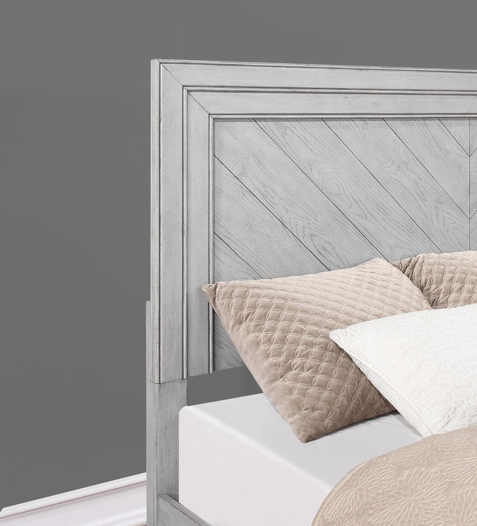 Montana King Bed Gray King Silver White Wood